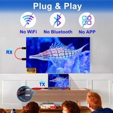 PWAYTEK Trasmettitore e ricevitore HDMI wireless 4K, 1640FT/500M, estensione HDMI wireless Supporta 2,4/5 GHz, streaming video/audio da laptop, PC a HDTV