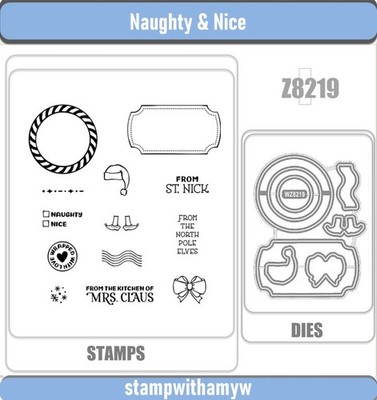 Naughty & Nice Cutting Dies and Stamps Scrapbook DIY  Card Handmade Album