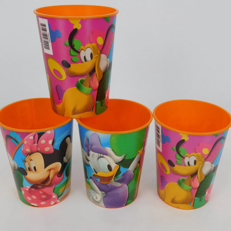 批量 4 件 迪士尼 Hallmark 米老鼠会所 塑料派对杯 全新 无 PKG — 第 4/4 张图片