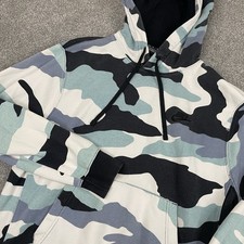 Nike Hoodie Mens M Multicolor Camo Pullover Casual Blue Arctic LS CJ4539-424