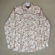Cowboy Hardware Paisley Print Western Snap Front Shirt Men's Medium Cotton
