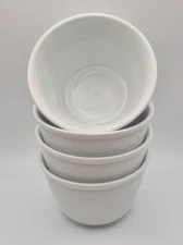 🔥4 Crate & Barrel Heavy White Rolled Top 5.5" Bowl Deep Soup Cereal All Purpose