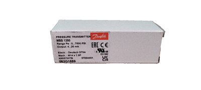 Danfoss Pressure Transmitter 063G1889 MBS1250 0-7500 PSI 4-20mA 8-30VDC