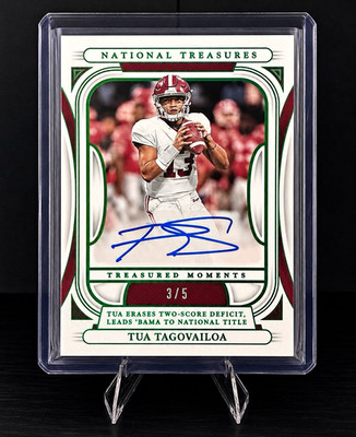 Panini 2025 NT Collegiate Tua Tagovailoa Treasured Moments Emerald Auto 3/5