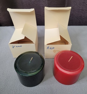 2 Xmas LONGABERGER Candles - Bayberry Pine & All American Berry, pint size. NOS