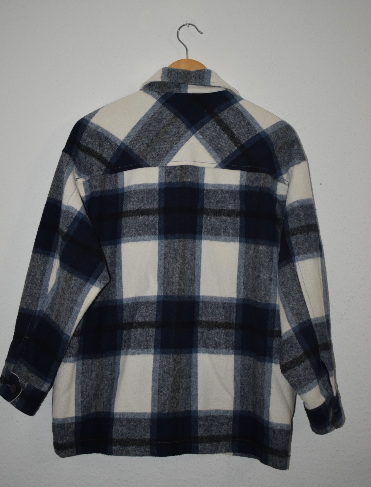Zara Plaid Flannel Overshirt (Shacket) - Blue & White image 5