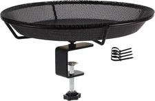 Deck Mounted Bird Feeder Bowl with 1.8 Inch Thick Iron Clamp - Detachable Outdoo