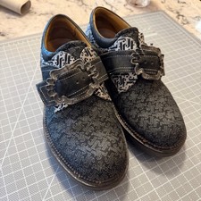 John Fluevog Johane 7th Heaven Buckle Shoes JF Monogram US W9 / M7 with Box