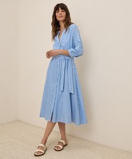 Pact Women's Sunset Lightweight Cotton Dress 3X-Large Blue Bondi Stripe