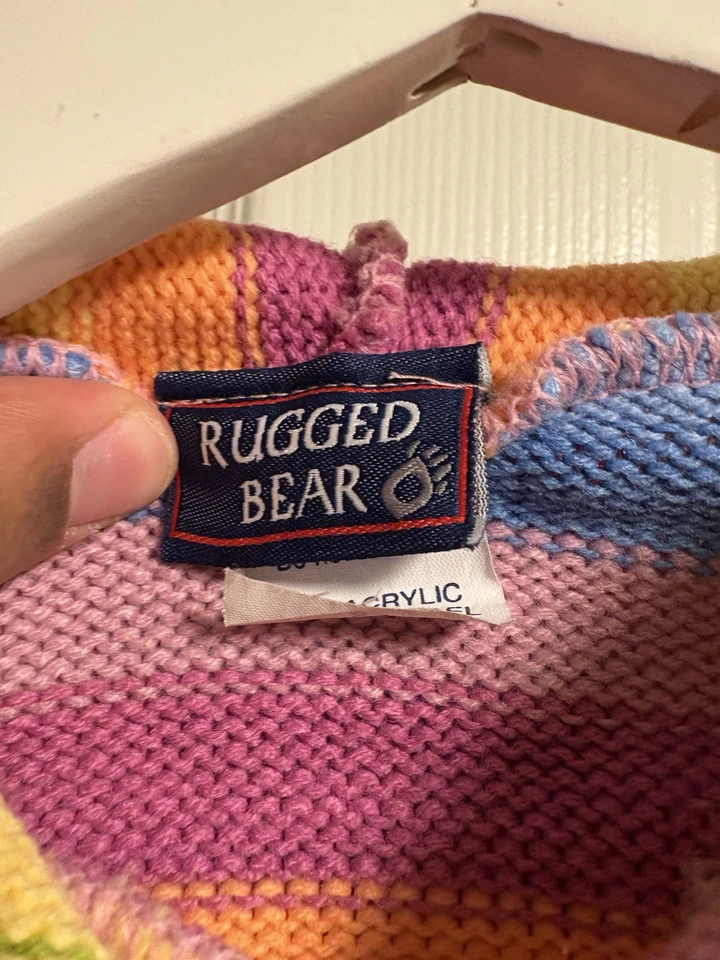 Rainbow Striped Button Up Sweater - Image 2 of 4