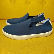 Rothy's The Original Slip On Sneakers Knit Slip On Navy White Women's Size 7