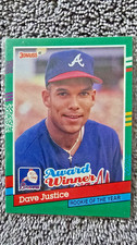 1991 Donruss Rookie Of The Year Dave Justice Missing “.” After INC ERROR ⚾️ Card