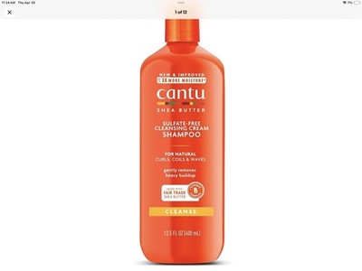 Cantu Cleansing Cream Shampoo w/ Shea Butter for Natural Hair, 13.5oz (3 Pack)