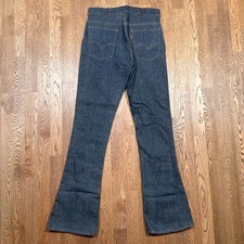 Vintage 70s Levi's 646 0917 Raw Orange Tab Bell Bottom Flare Denim Jeans Mens 31