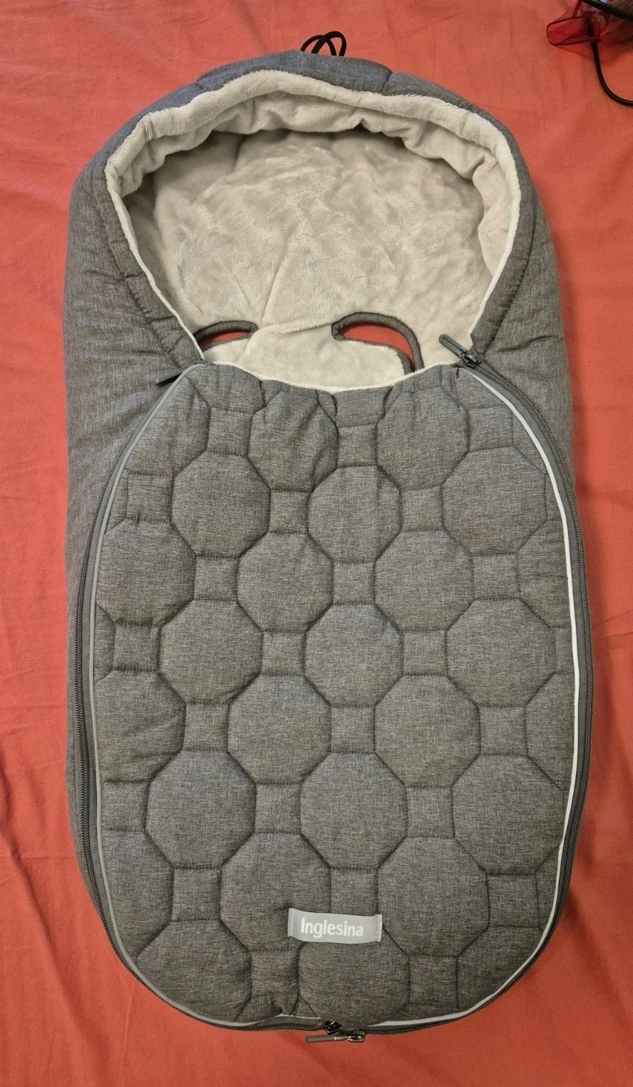 Inglesina Sacco Inverno NewBorn per Carrozzina Ovetto Auto E Passeggino grigio