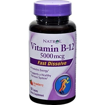 NATROL, VITAMIN B-12 Energy Schnell Auflösen 5000mcg 100 Tabletten SUPER PREIS