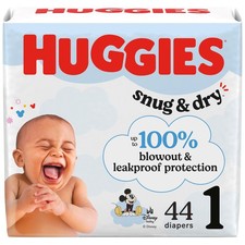 Huggies Size 1 Diapers, Snug  Dry Newborn 1 1, White