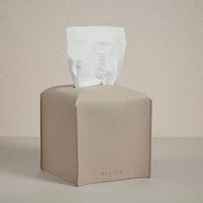 Square tissue box cover - aesthetic desk decor for room, home & office