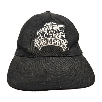 Knoxville Ice Bears Hat Csp Strap Back Black Adjustable Mesh SPHL Hockey Logo