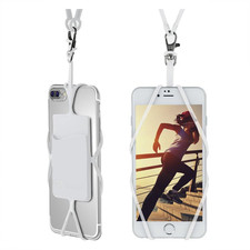 Cell Phone Lanyard - Universal Neck Phone Holder W/Card Pocket and Silicone Neck