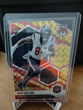 2021 Panini Mosaic - Nico Collins Choice Fusion Red & Yellow Mosaic Prizm /80 RC
