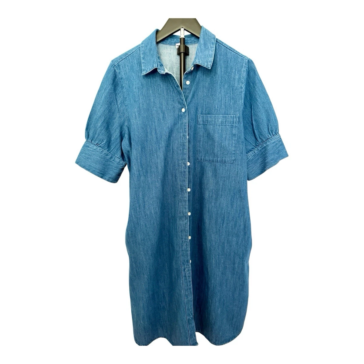 old navy denim button dress Old Navy Kids' Sleeveless Fit And Flare Button-Front Jean Dress - White