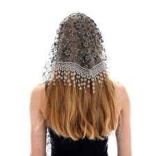 New Triangle Lace Veil Headscarf Floral Lace Triangle Veil Women's Small Floral