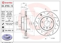 2X Bremsscheibe Brembo 09.9793.1S FüR Bmw 3Er E90 E92 Touring E91 1Er E87 E81