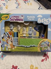Crayola Scribble Scrubbie Pets Bluey Poolside Playset 4ct , Bluey Toy for Kids