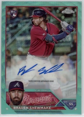 2023 Braden Shewmake Topps Chrome Aqua Wave Refractor Auto RC /199 (G1180)