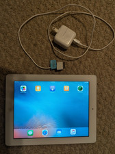 Apple iPad 1st Gen Wi-Fi 16GB - Silver  White w/ Wall Charger Bundle - Tested