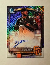 Henry Baez 2025 1st Bowman Chrome AUTO CHOICE REFRACTOR 112/150 Padres z22