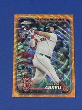 2024 Topps Chrome Wilyer Abreu /25 Orange Wave Refractor Rookie RC #165 Red Sox