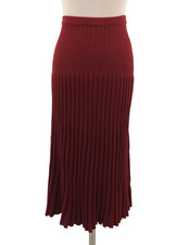 Spirito Di Artigiano Women's Skirt Size 28/ 30 Cranberry Wool Blend Ribbed New