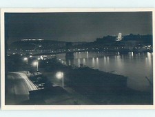 old rppc NIGHT SCENE Budapest Hungary : make an offer HM1586