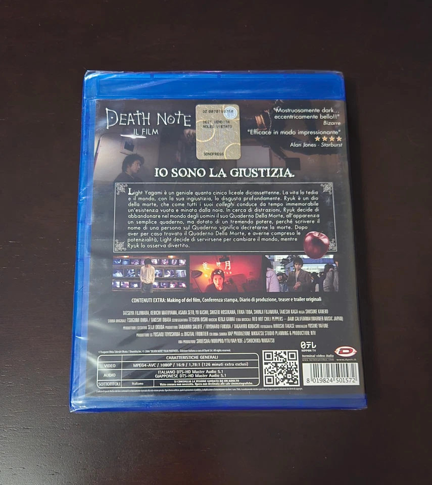 DEATH NOTE IL FILM - THE MOVIE - ITALIAN BLU-RAY - NEW SEALED Foto 2 de 2
