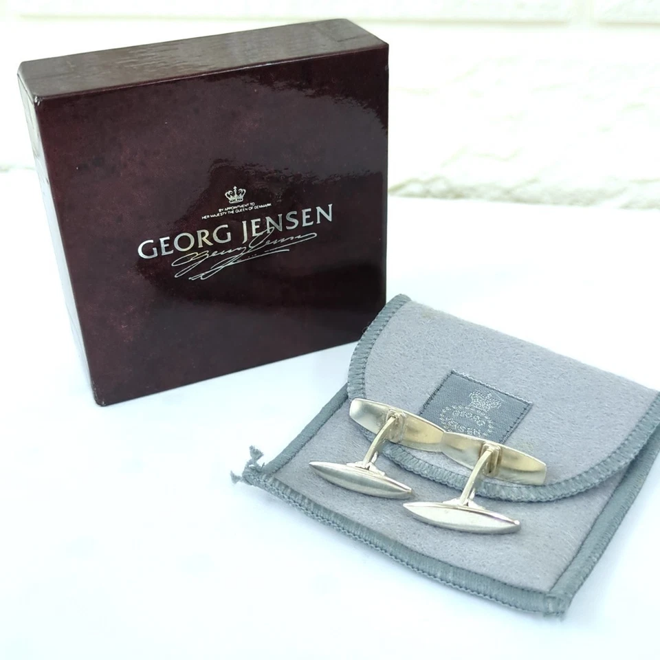 Gemelli firmati GEORG JENSEN Danimarca in argento sterling 925 da uomo... - Immagine 2 di 4