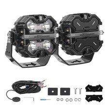 Square Led Driving Lights 3.5 Spot Beam Side Shooter White Amber Drl Off Road