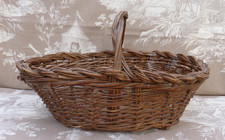 Joli Petit Panier ancien Osier Cueillette bon état old French basket Déco 28X17c