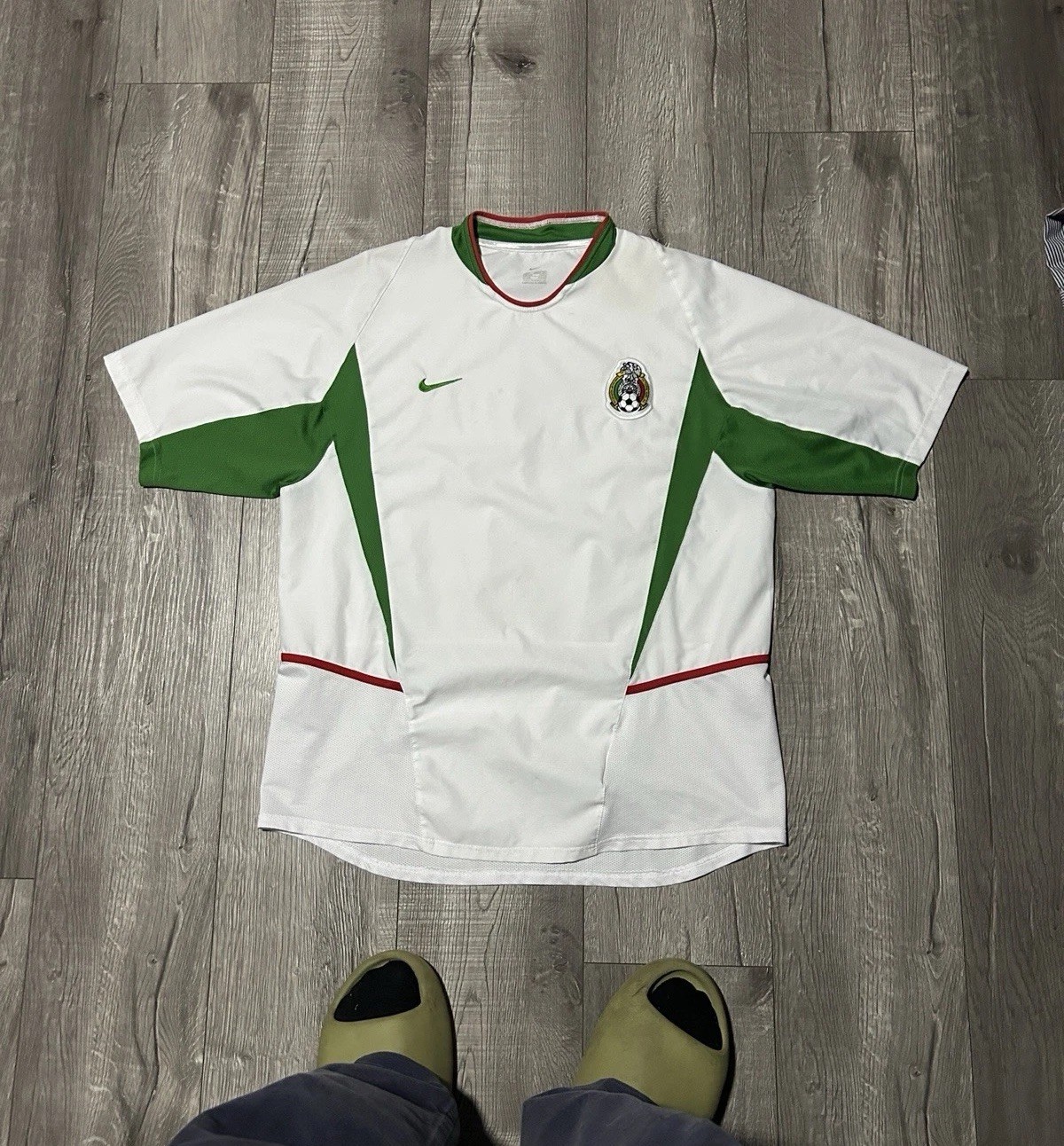 VTG Nike Mexico Soccer National Team Rare White Jersey Size Large