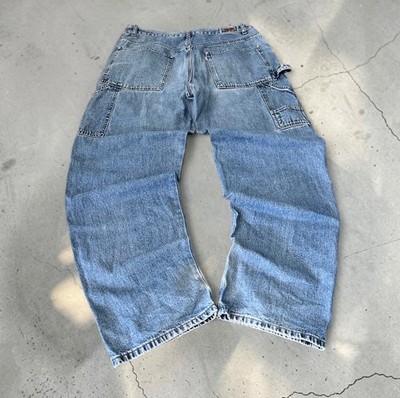 Vintage 90s Levi s Silvertab Carpenter Baggy Loose Fit Jeans Light Blue 34x34