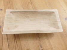 Carved Wooden Dough Bowl Primitive Wood Trencher Tray Rustic Home Decor 12"