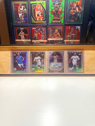 Kylian Mbappe Vini Jr Erling Haaland Simakan Auto 2023-24 Topps Chrome Soccer 
