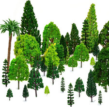 Mixed Model Trees Set, 29 Pcs, 1.5-6 Inch Ho Scale Diorama Supplies