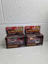 Image of Pair Of Corgi Fire Heroes Mack B Open Pumper + Ladder Model Collectable 2 Models