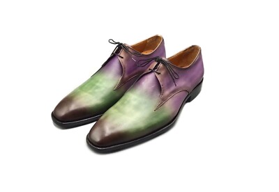 Pure Handmade Men's Genuine Purple and Green Leather Derby Lace up Dress Shoes | eBay Pure Handmade Men's Genuine Purple and Green Leather Derby Lace up Dress Shoes | eBay