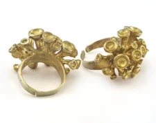 Ring Adjustable Ring Bezel - Cup Raw brass (18mm 8US inner size - 2697