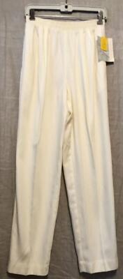 The Knit Connection by Russ New Womens Vintage Ivory Pants Elastic Waist Size 8