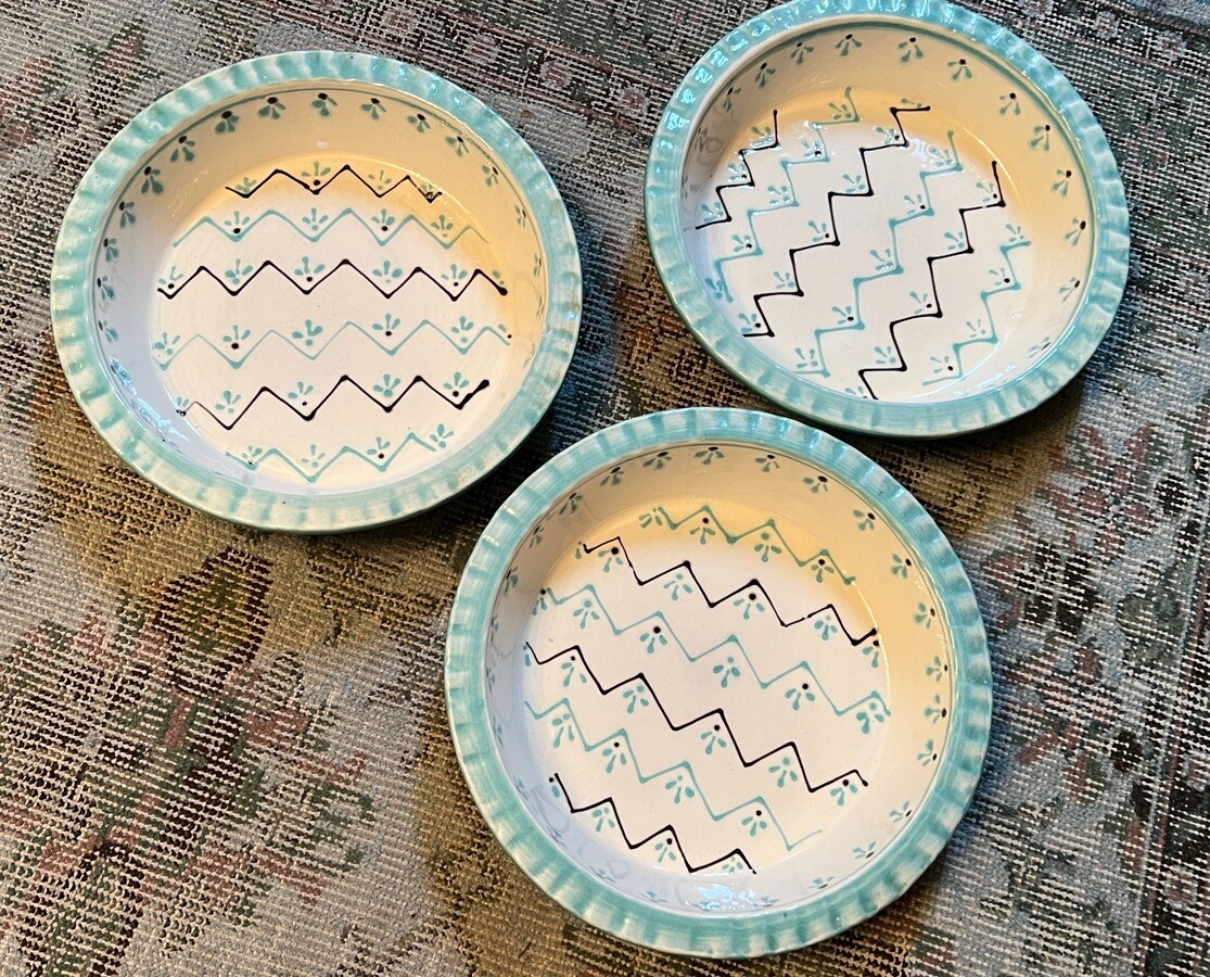 Anthropologie Pie or Au Gratin deep Dish Stoneware green Available round