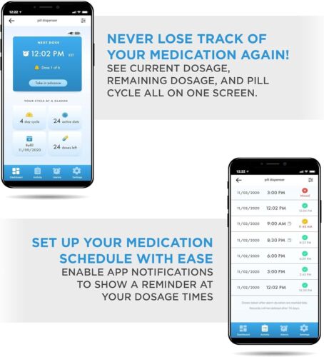 Smart WiFi Automatic Pill Dispenser Frosted Lid, 28-Day Medication Organizer - Picture 3 of 9